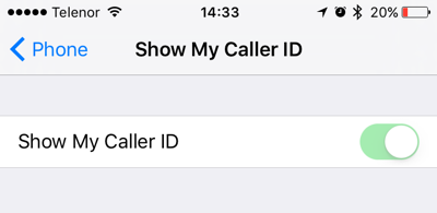 The Show My Caller ID option